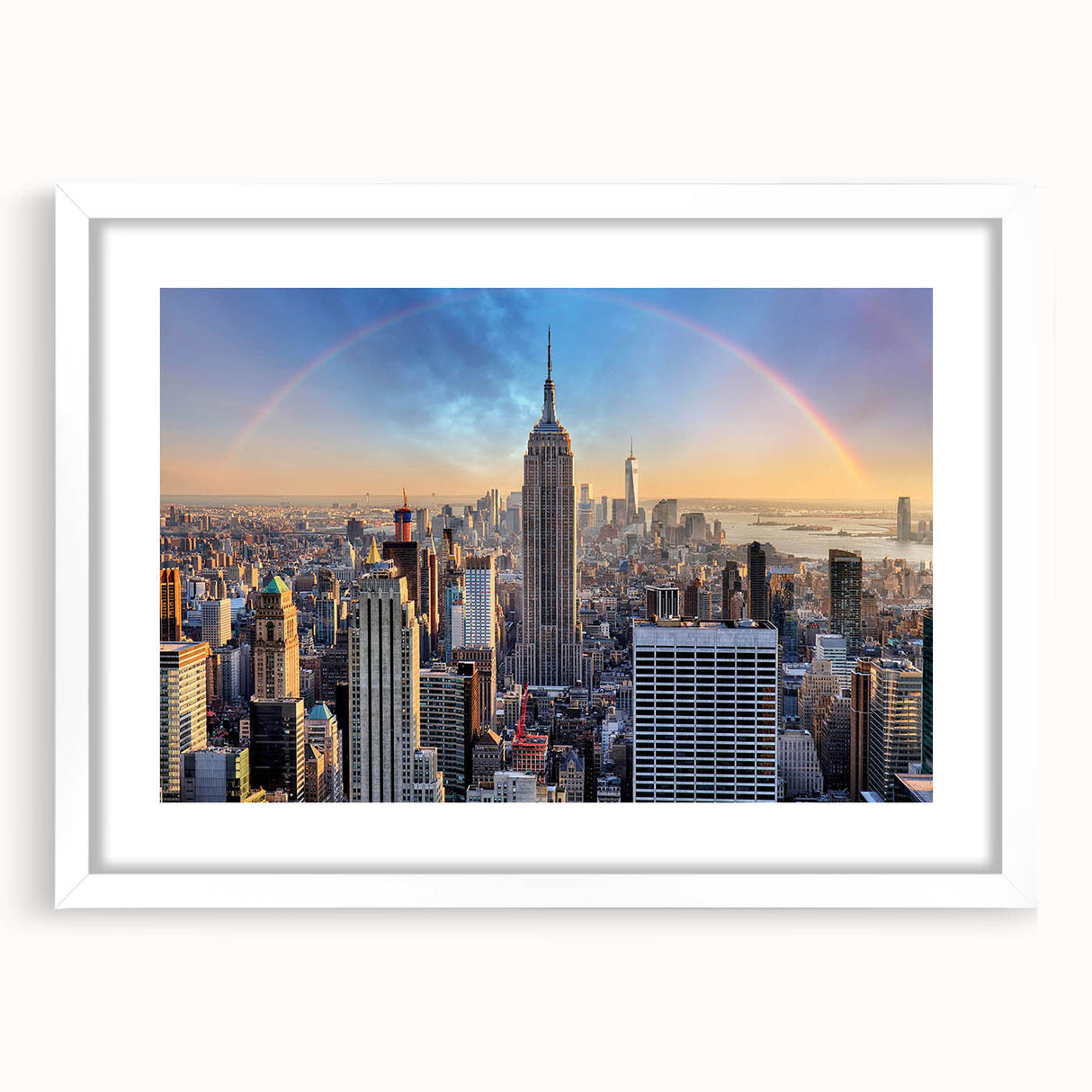 Abstract art print featuring swirling blue and gold patterns on canvas.