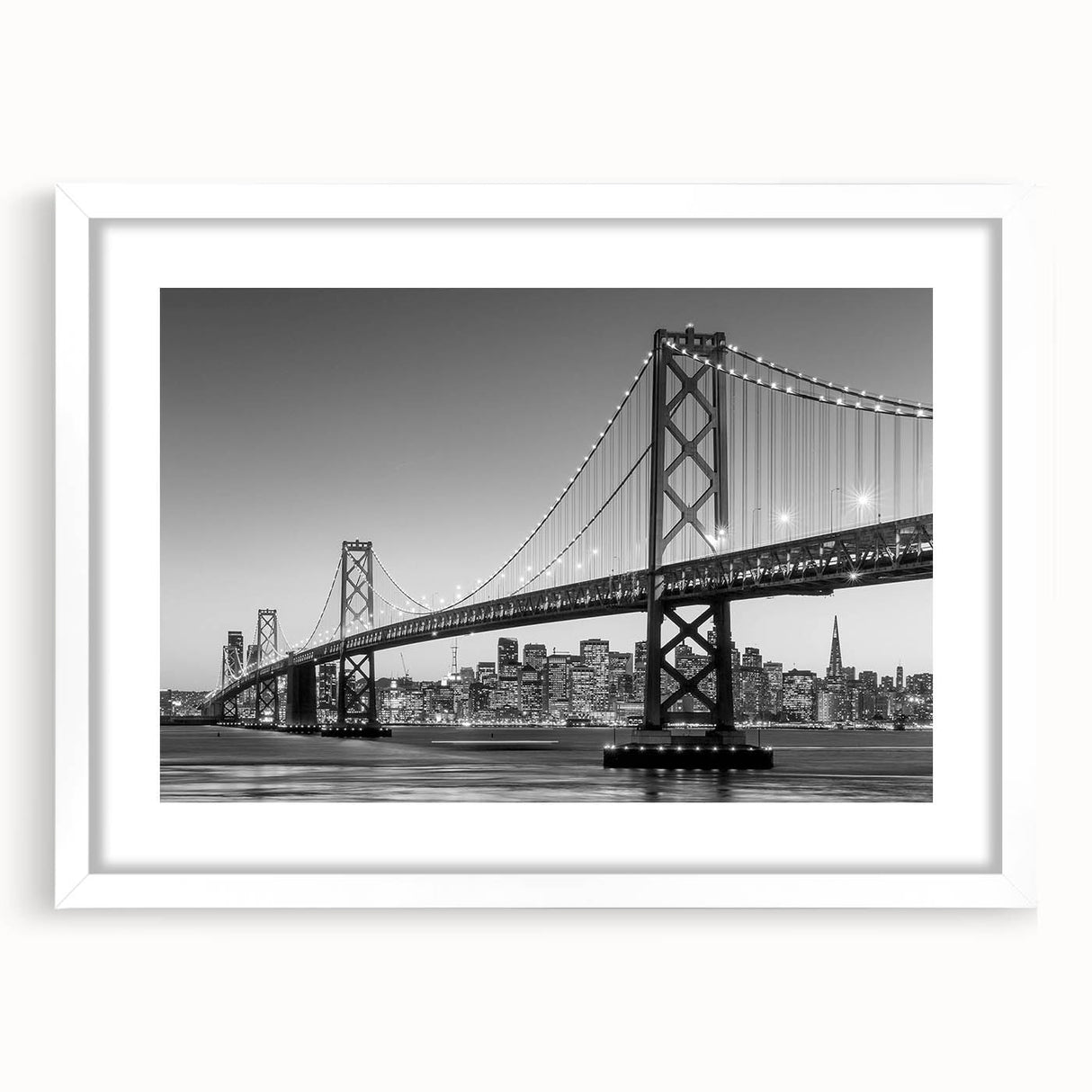 Abstract art print depicting swirling patterns in vibrant orange and blue on a canvas.