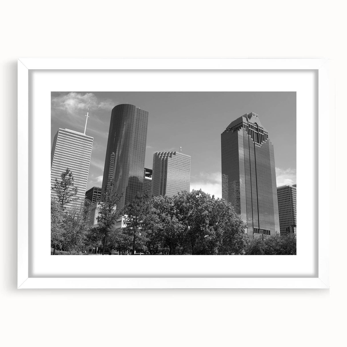 Abstract art print featuring swirling blue and gray tones on a rolled canvas, suitable for modern dining room decor.