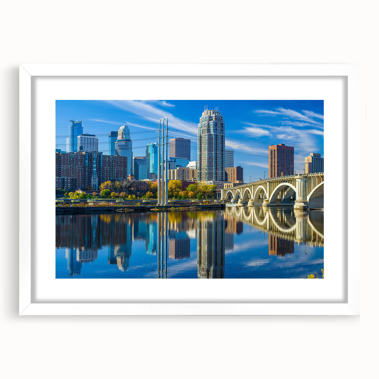 Abstract art print featuring swirling blue and white patterns on canvas, suitable for bedroom or dining room decor.