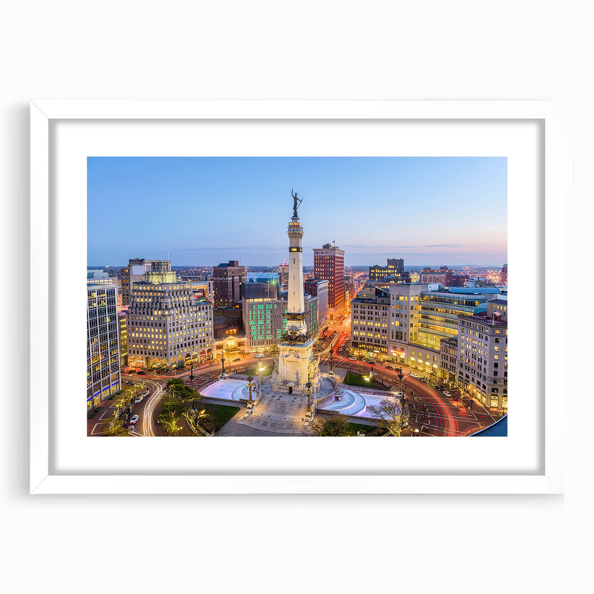 Abstract art print featuring swirling blue and white patterns on a rolled canvas, suitable for modern dining room decor.