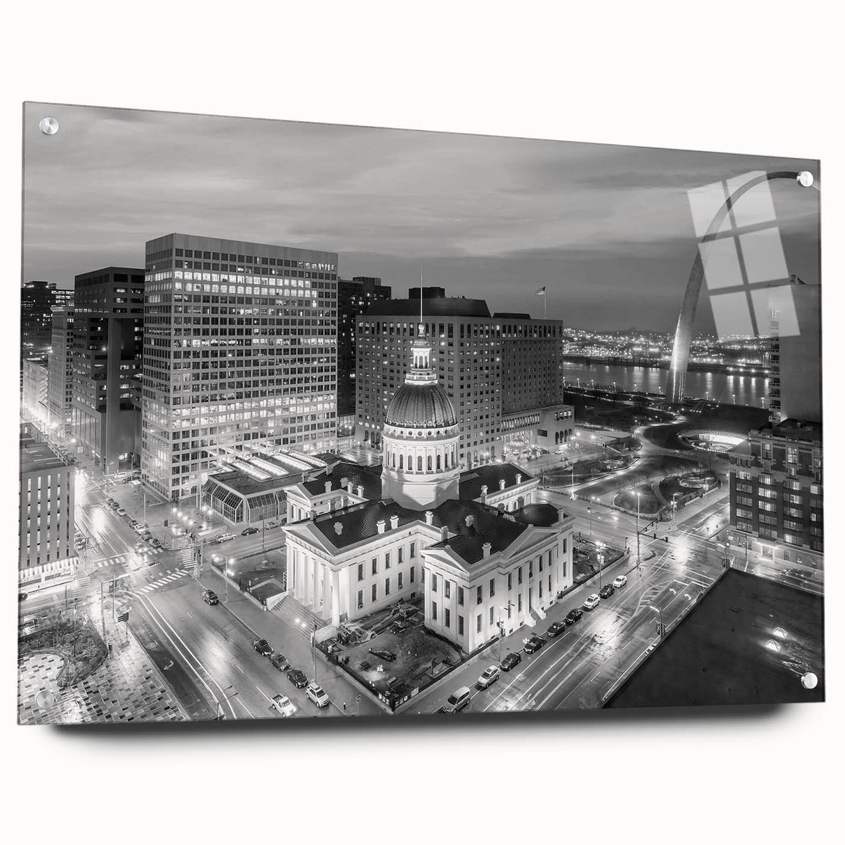 Large abstract wall art in muted gray and blue tones on canvas, suitable for modern bedroom or dining room decor.