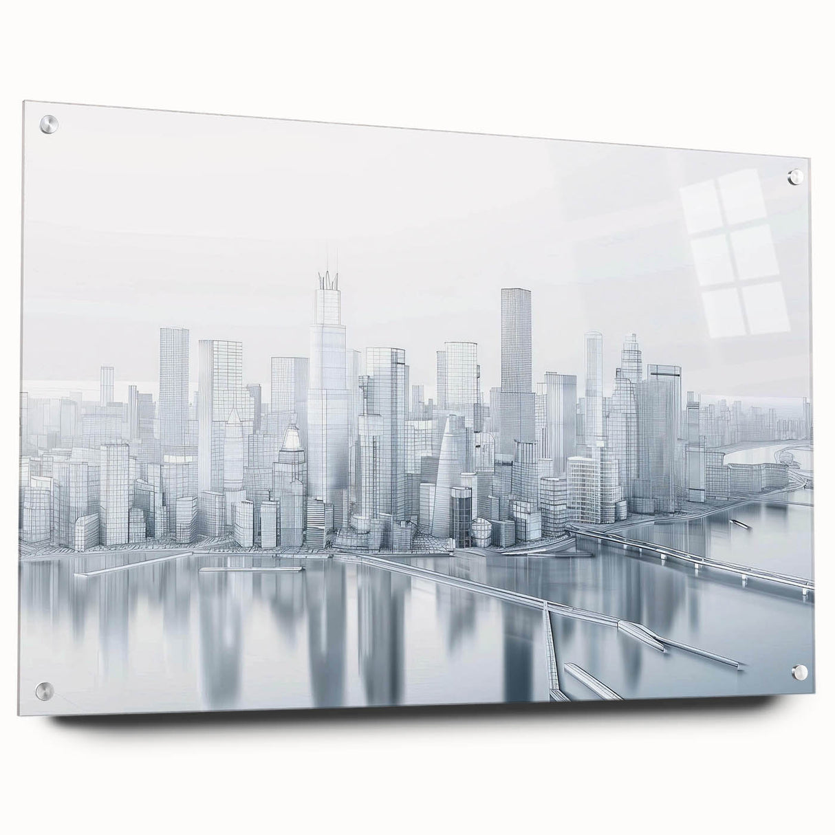 Large abstract wall art on canvas featuring swirling blue and gray tones, suitable for bedroom or dining room decor.