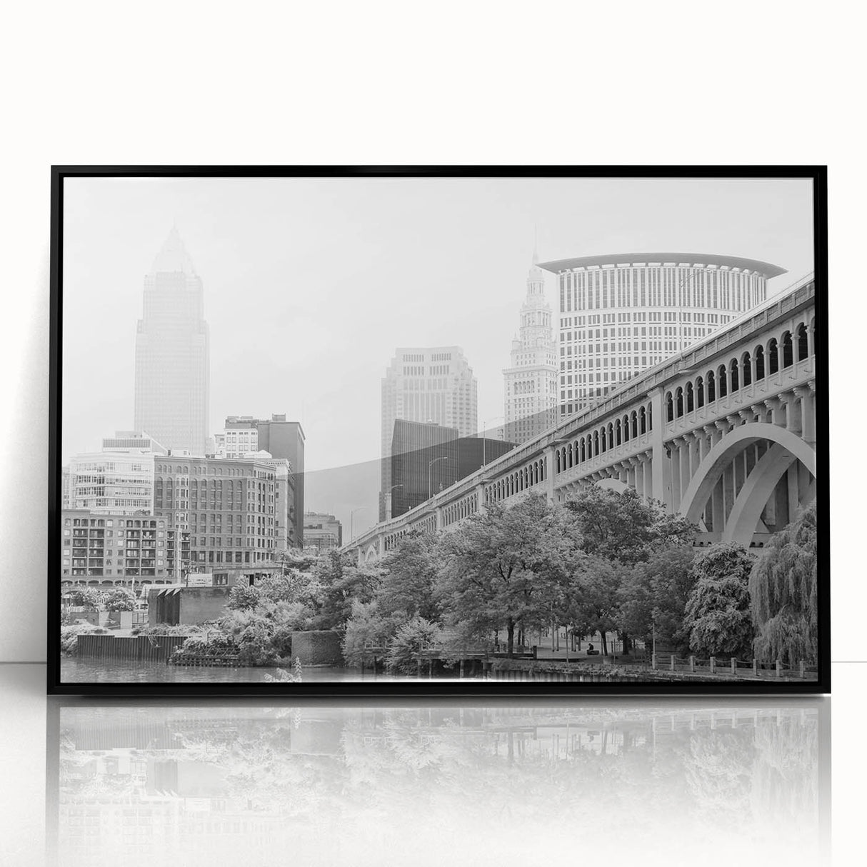 Large abstract wall art featuring swirling blue and gold patterns on canvas, ideal for modern living room decor.