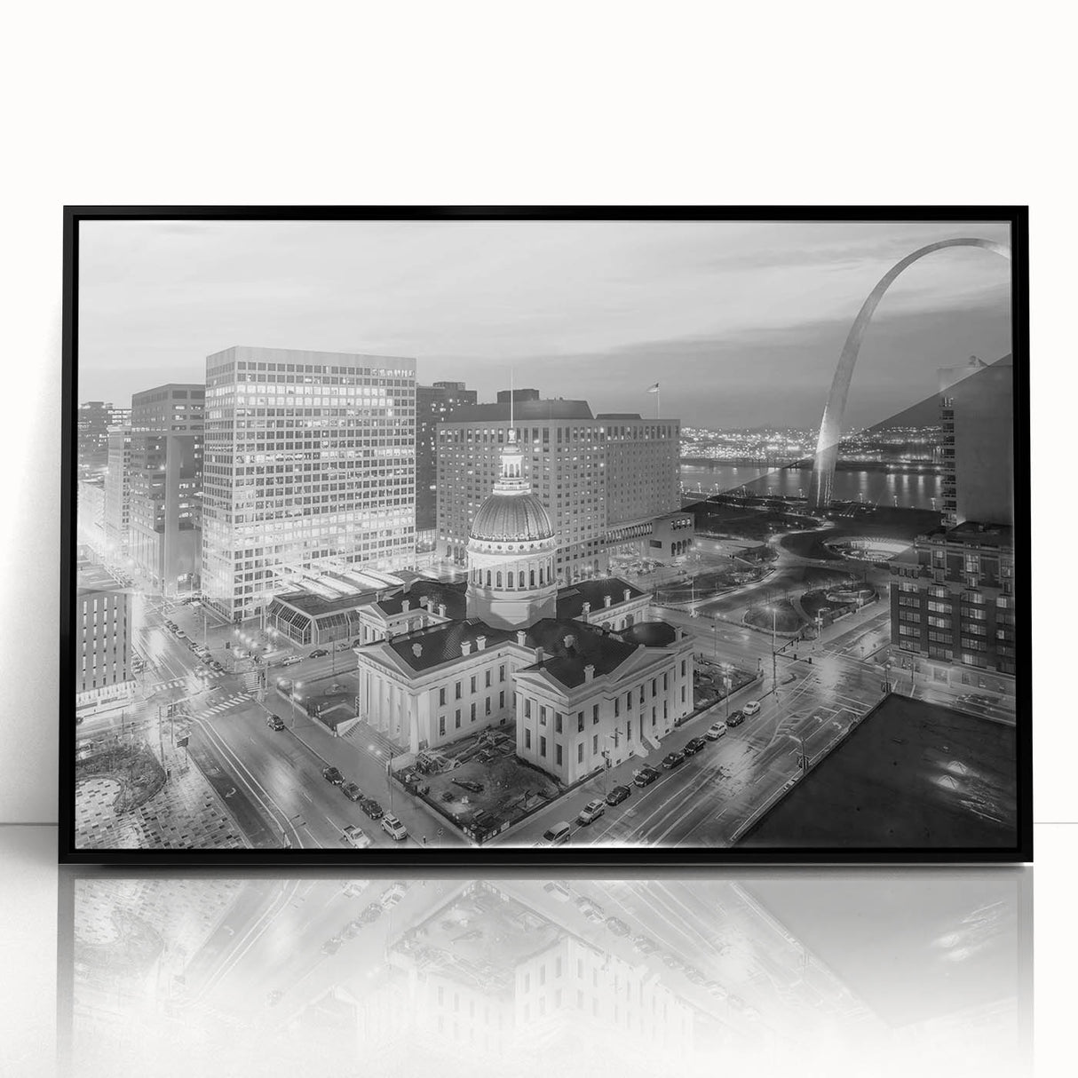 Large abstract wall art featuring swirling blue and gray tones on canvas, ideal for modern living room decor.