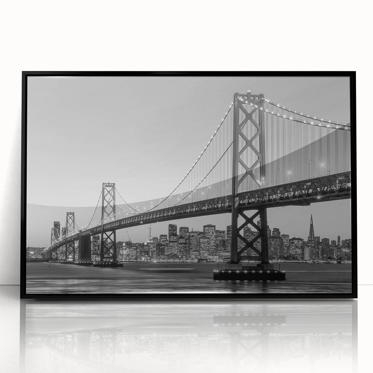 Large abstract wall art featuring swirling blue and gold tones on canvas, suited for modern living room decor.