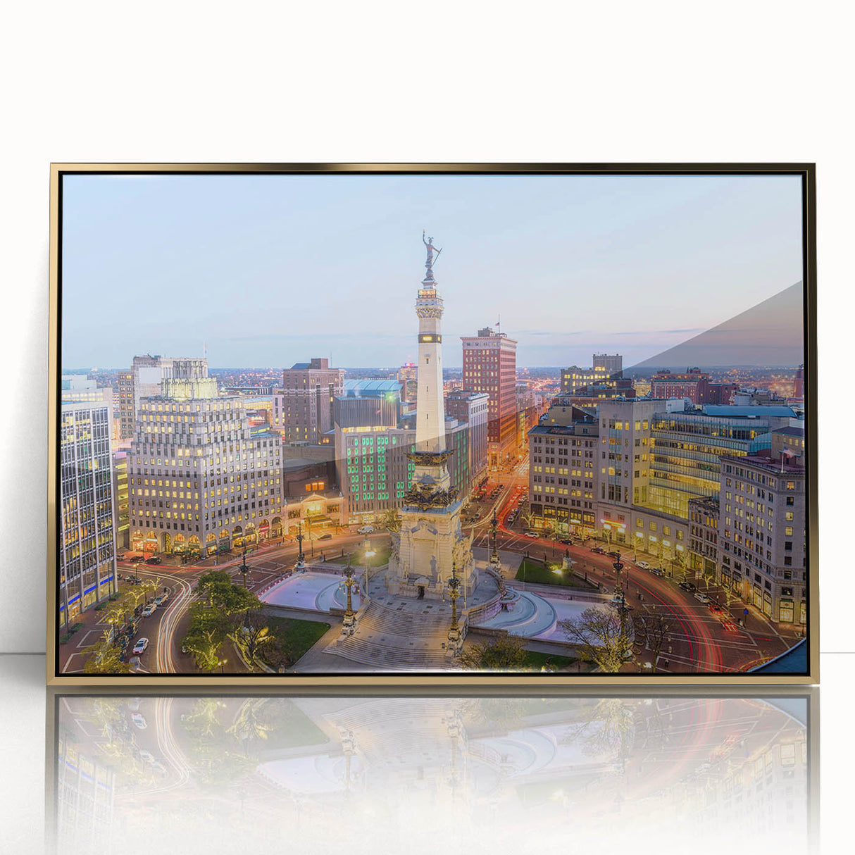 Large art print featuring a mid-century modernist abstract design in pastel shades on canvas.