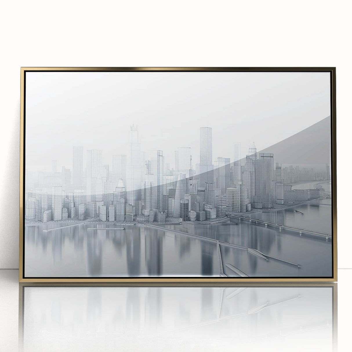 Large art print featuring a mid-century modernist abstract design in muted earth tones.