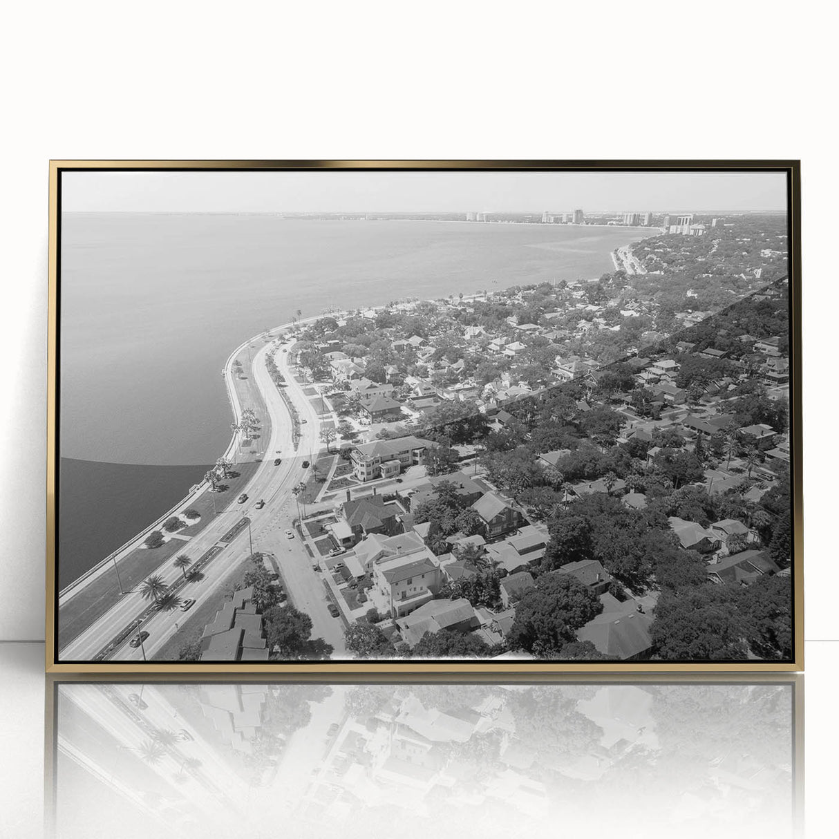 Mid-century modernist large art print on canvas, featuring geometric shapes in muted earth tones.