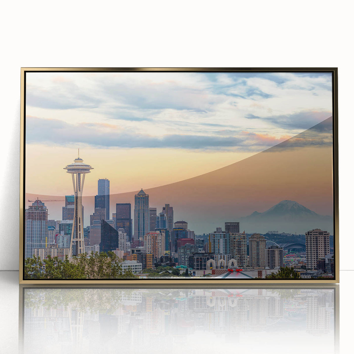 Large art print featuring a mid-century modernist abstract design in muted earth tones.