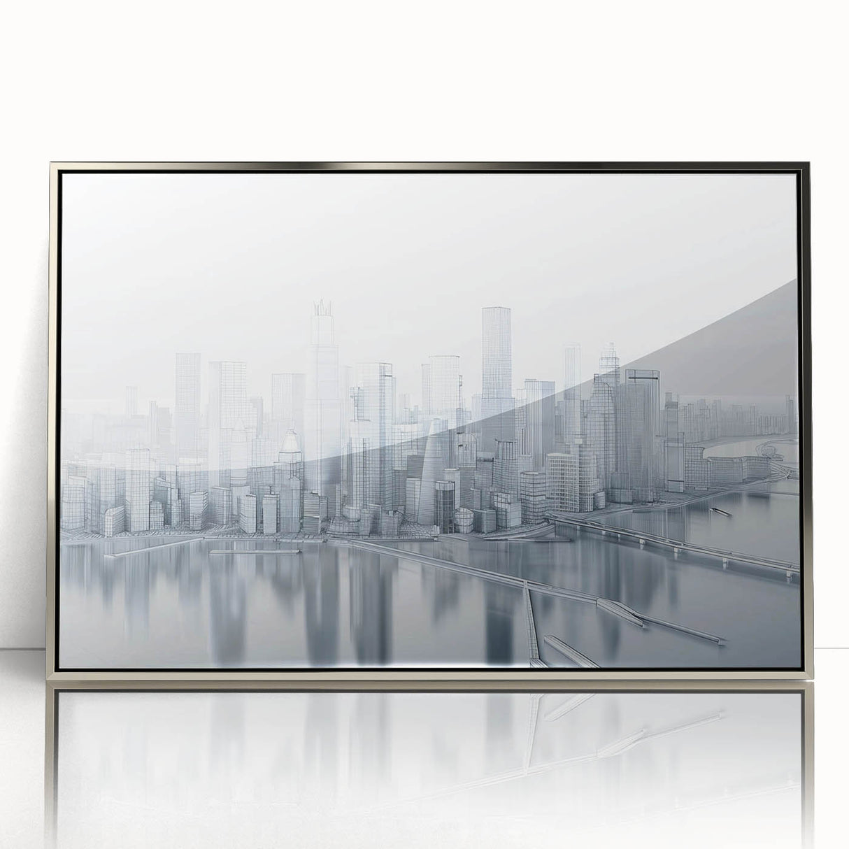 Mid-century modernist art deco poster featuring geometric shapes in muted yellow and green, ideal for nursery wall decor.