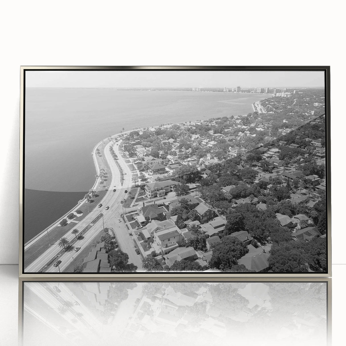 Mid-century modernist art poster featuring geometric shapes in muted blue and beige, ideal for nursery wall decor.