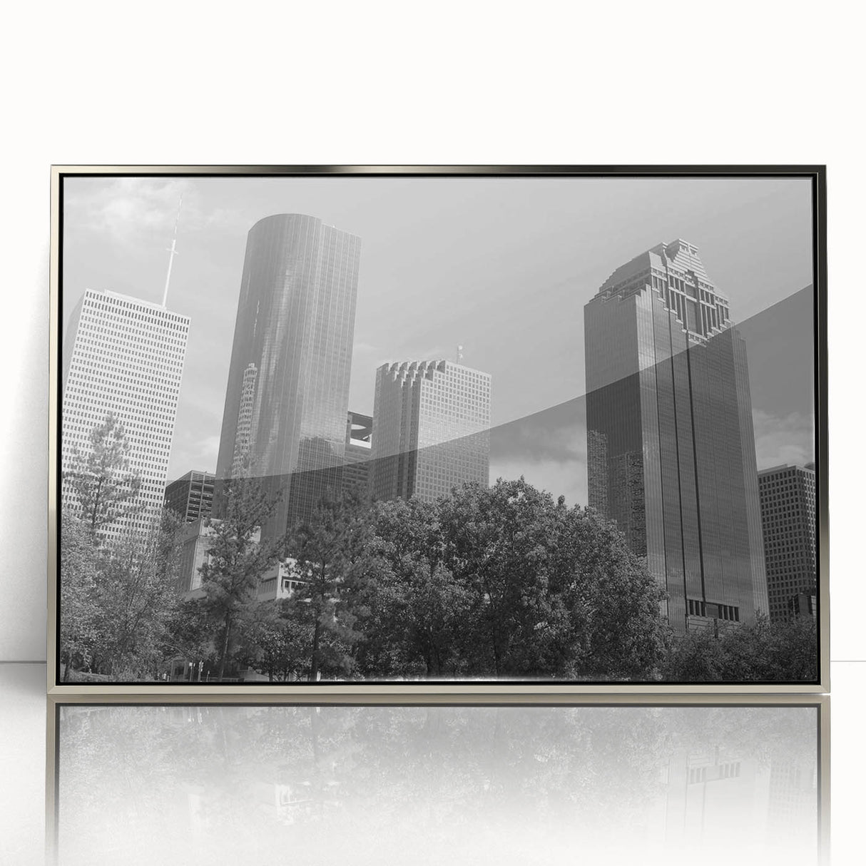 Mid-century modernist art poster featuring geometric shapes in muted blues and oranges, ideal for nursery wall decor.