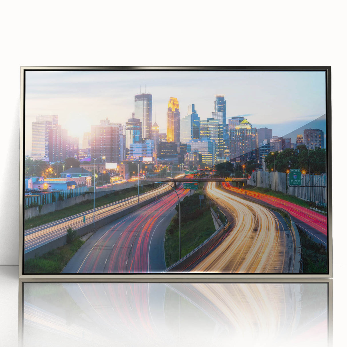 Mid-century modernist art featuring geometric shapes in pastel shades on a framed poster, suitable for nursery wall art.