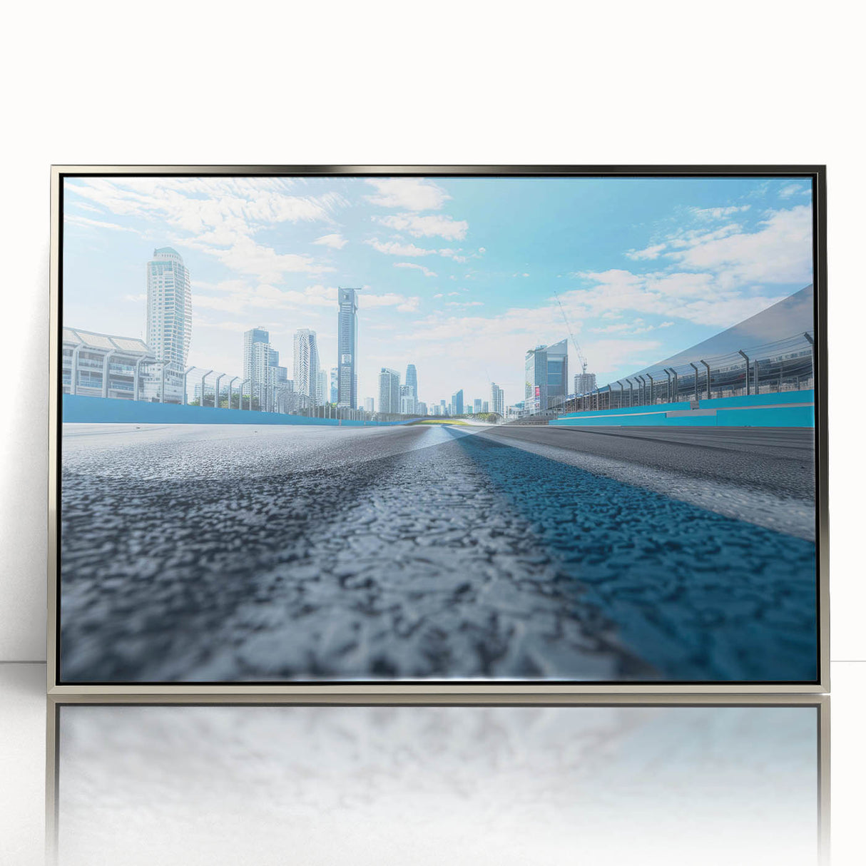 Mid-century modernist art poster featuring geometric shapes in muted pastel colors, ideal for nursery wall decor.