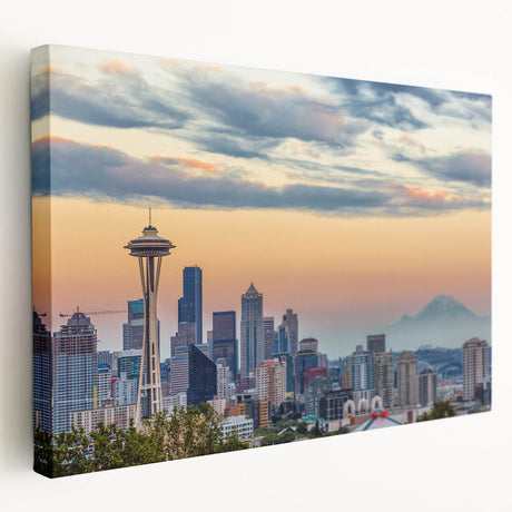 Large abstract canvas art in vibrant blue and orange tones, ideal for kitchen wall decor.