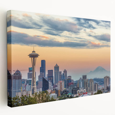 Large abstract canvas art in vibrant blue and orange tones, ideal for kitchen wall decor.