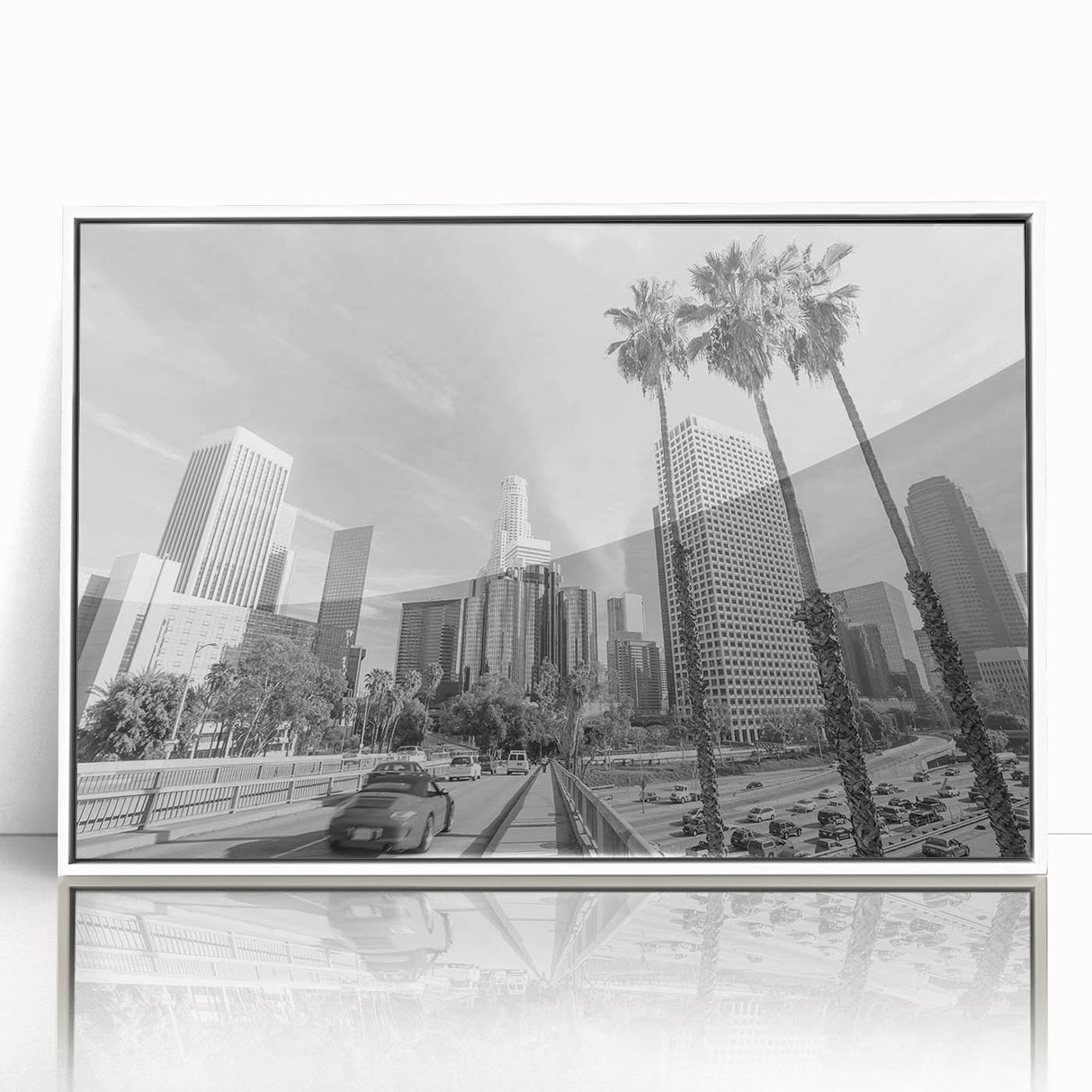 Art deco poster featuring a geometric pattern in muted gold and navy tones on a framed canvas, suitable for nursery wall art.