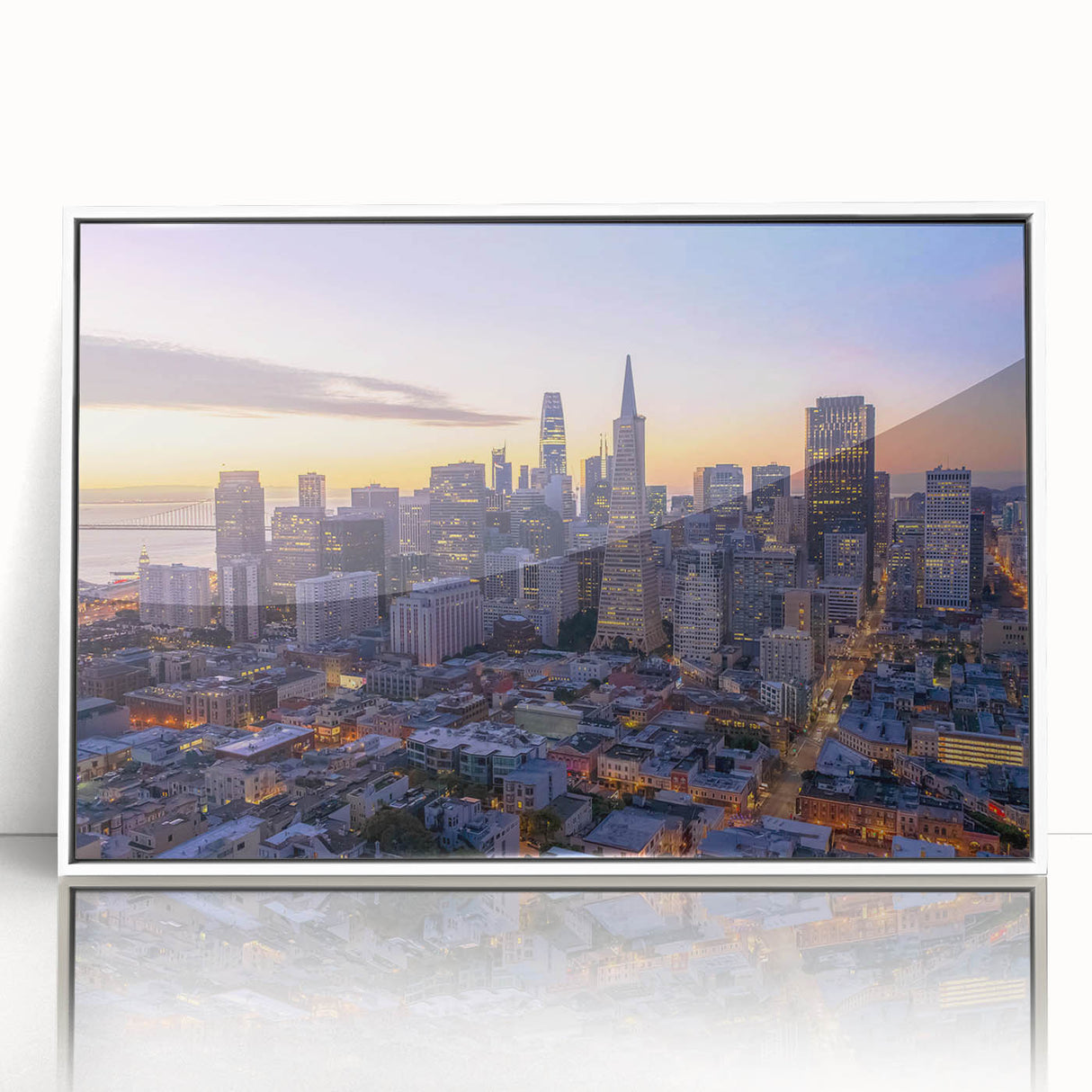 Art deco poster featuring a geometric pattern in muted gold and teal, printed on high-quality canvas.