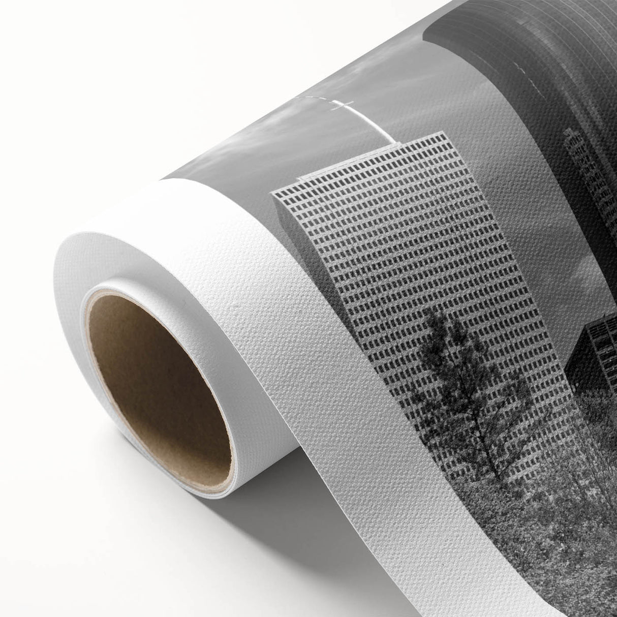 Art deco poster of a tranquil landscape in soft pastels, ideal for nursery wall art.