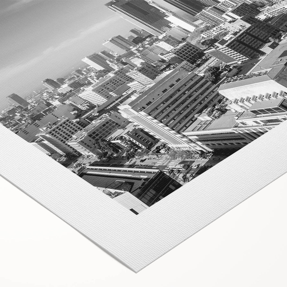 Art deco poster featuring geometric patterns and metallic gold and black colors on canvas.