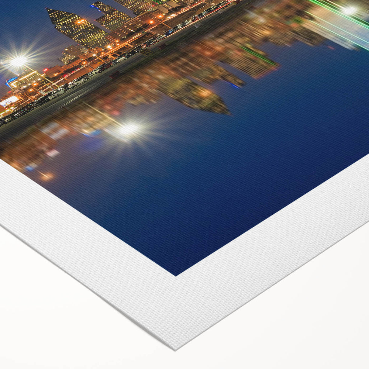 Art deco poster featuring geometric patterns and metallic gold and black colors on a framed canvas.