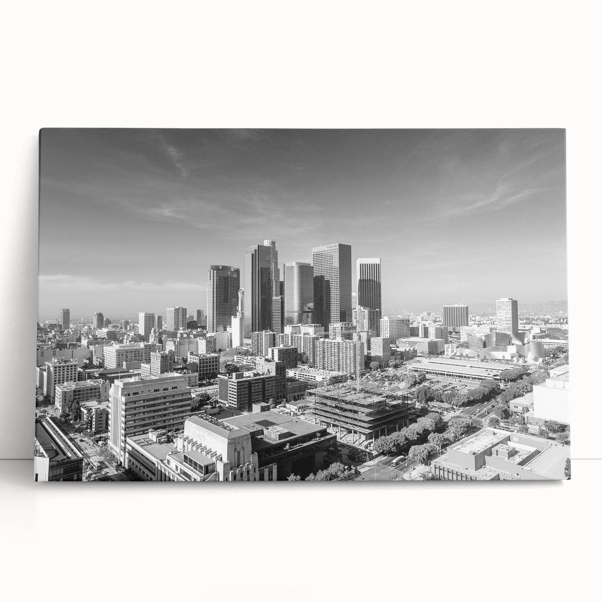 Large black and white acrylic print of assorted kitchen utensils, ideal for kitchen wall art.