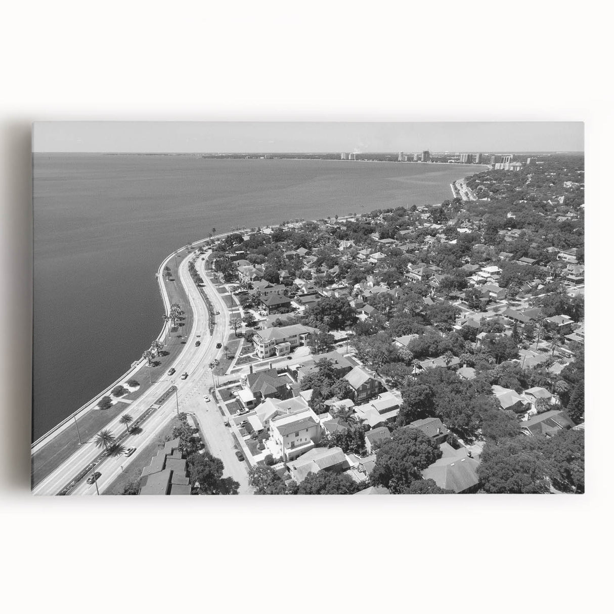 Black and white abstract acrylic print, featuring swirling patterns, ideal for kitchen wall art or bedroom ambiance.