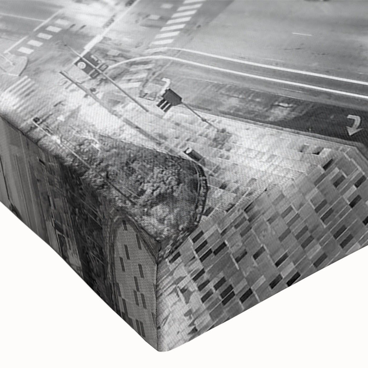 Large black and white landscape art painting on canvas, depicting a serene river scene, ideal for bedroom wall decor.