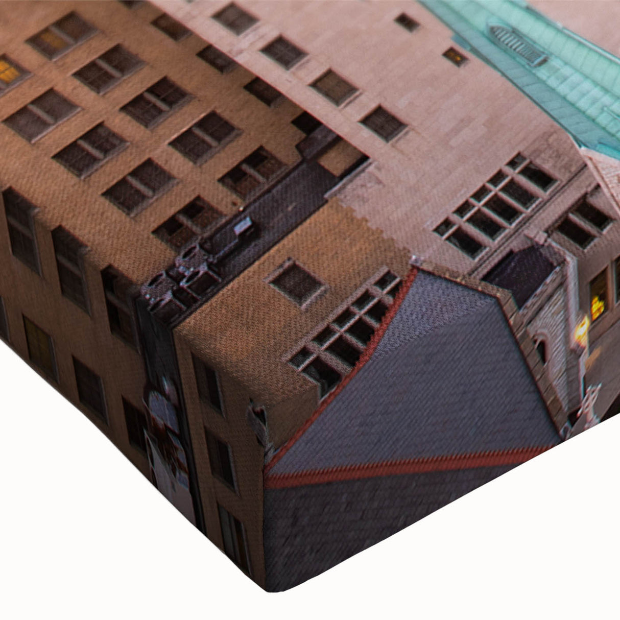 Large art of a black and white landscape painting on canvas, featuring muted forest scenery, ideal for bedroom wall decor.