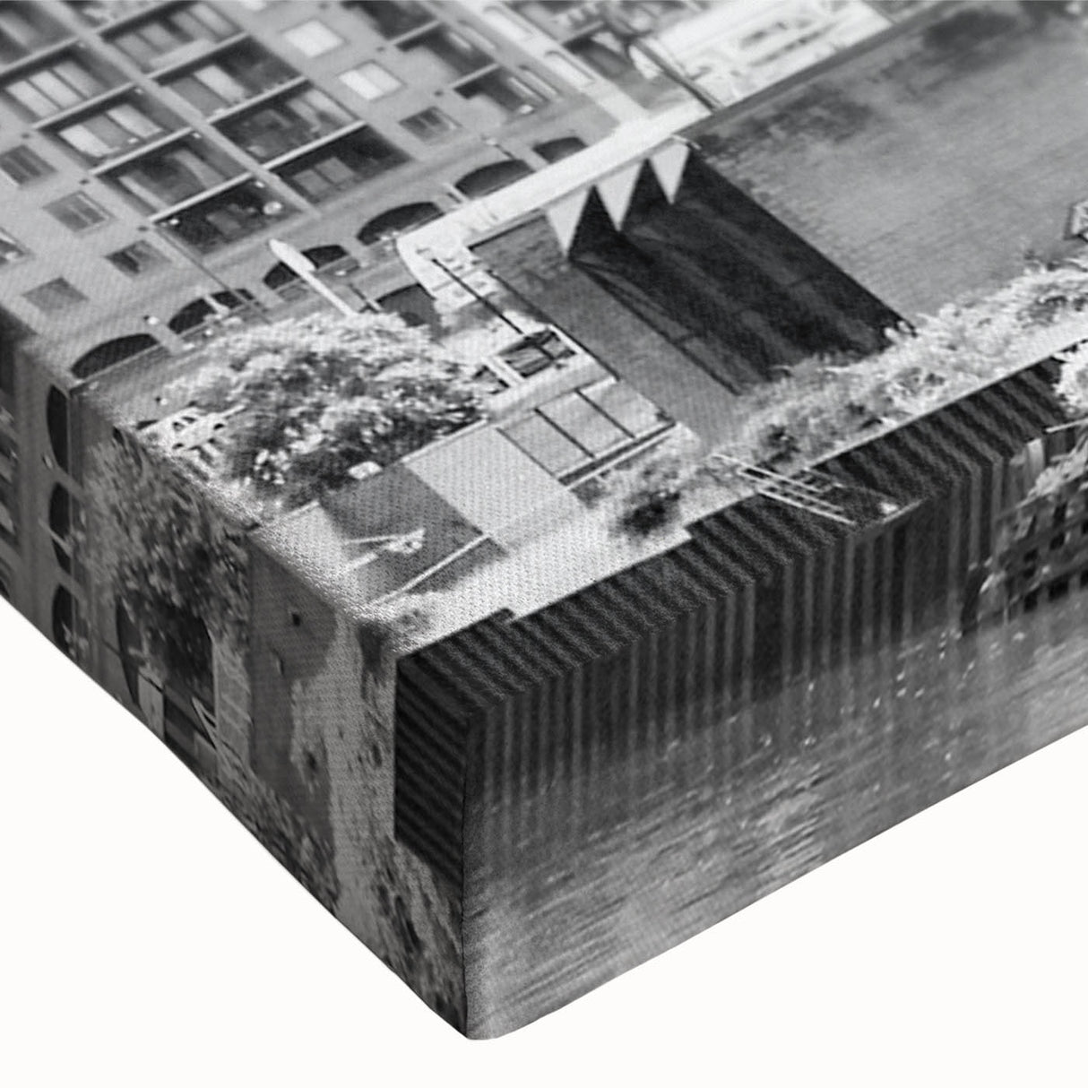 Large art depicting a serene landscape in black and white tones on canvas, suitable for bedroom wall decor.