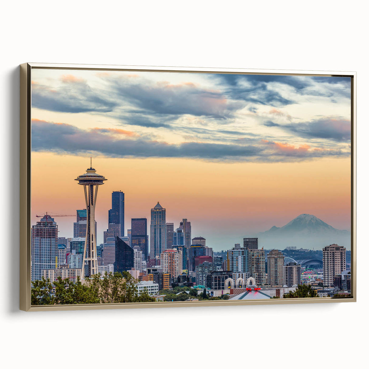 Landscape painting of a serene lake with trees on a vintage poster, featuring muted earth tones on canvas.