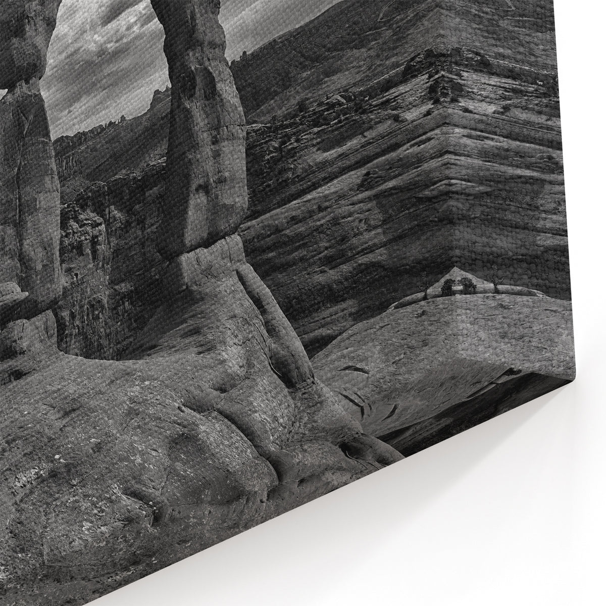Majestic Natural Arch Wall Art - Dramatic Black and White Landscape Print