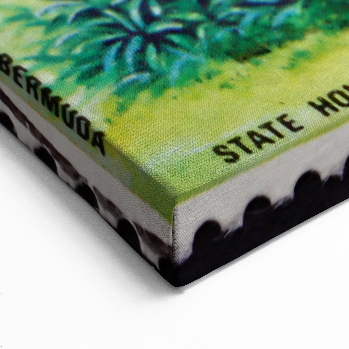 Bermuda Beach Canvas - Historic State House and Tropical Island Print