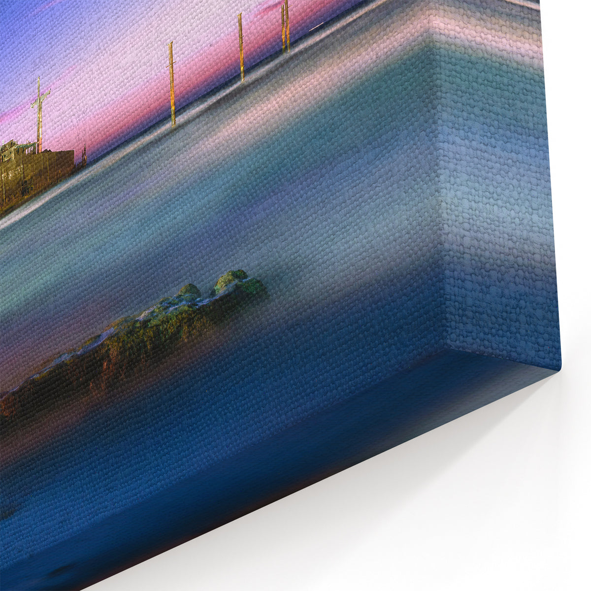 Iranian Coastal Art - Shipwreck at Sunset Wall Art with Vibrant Colors