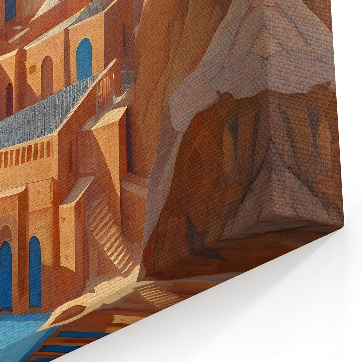 Mountain Fortress in Persia - Middle Eastern Architectural Landscape Art