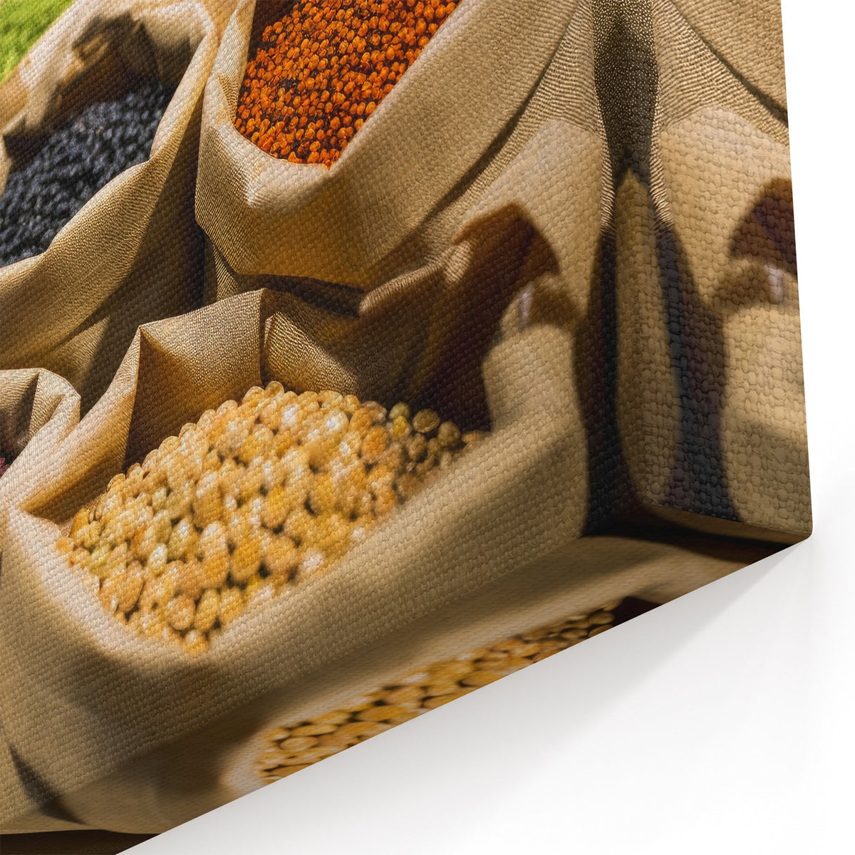 Jerusalem Photography Decor - Vibrant Market Display of Spices Canvas