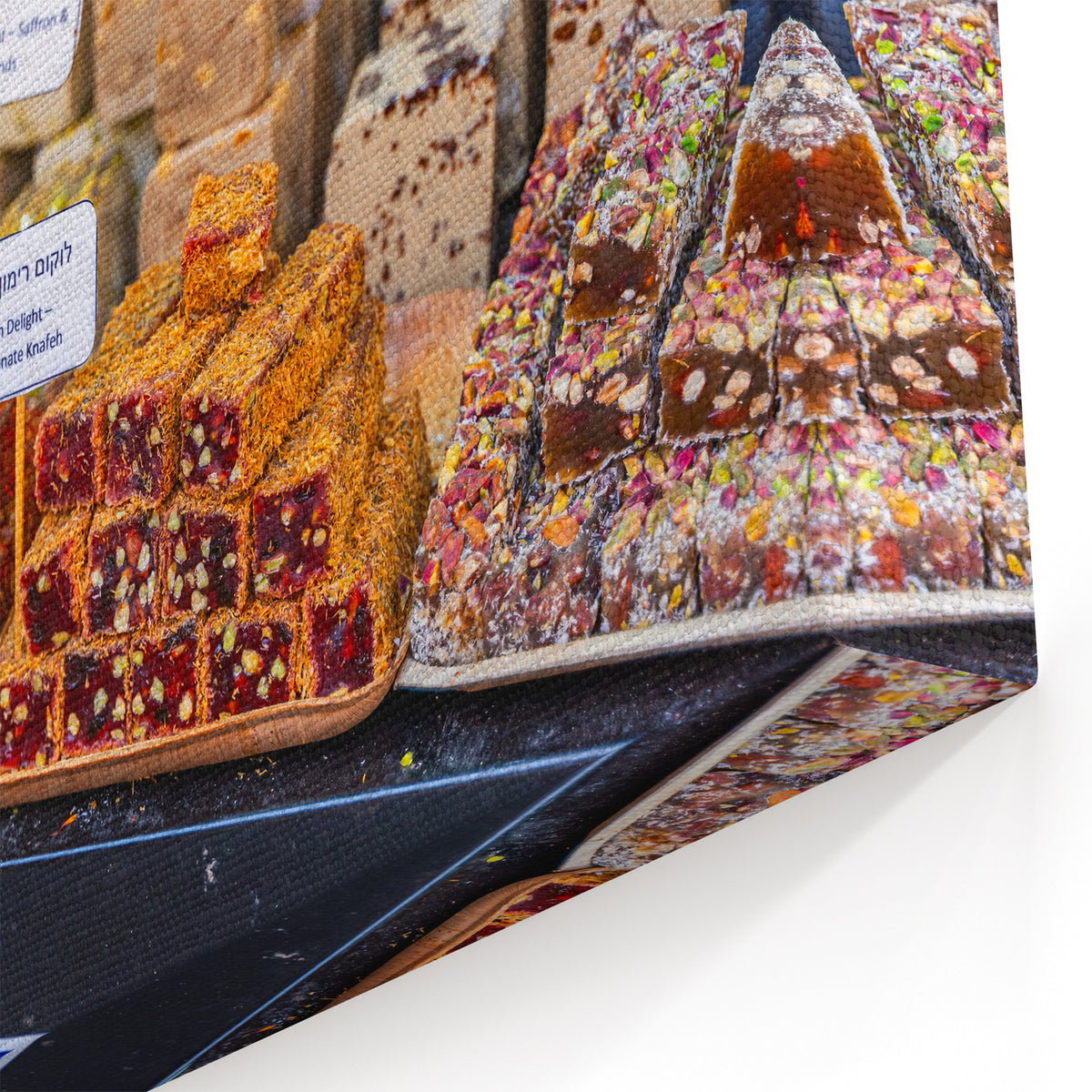 Jerusalem Skyline Print - Turkish Delight Display in Local Market Scene