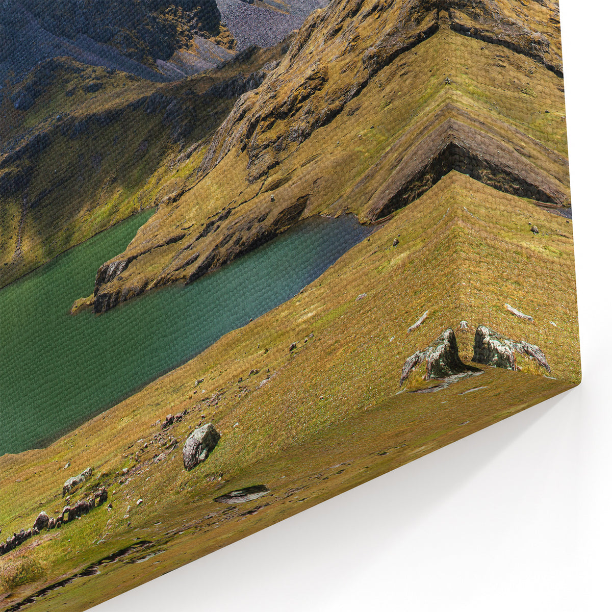 Andean Peaks and Lake Canvas Art - Tranquil Peru Print