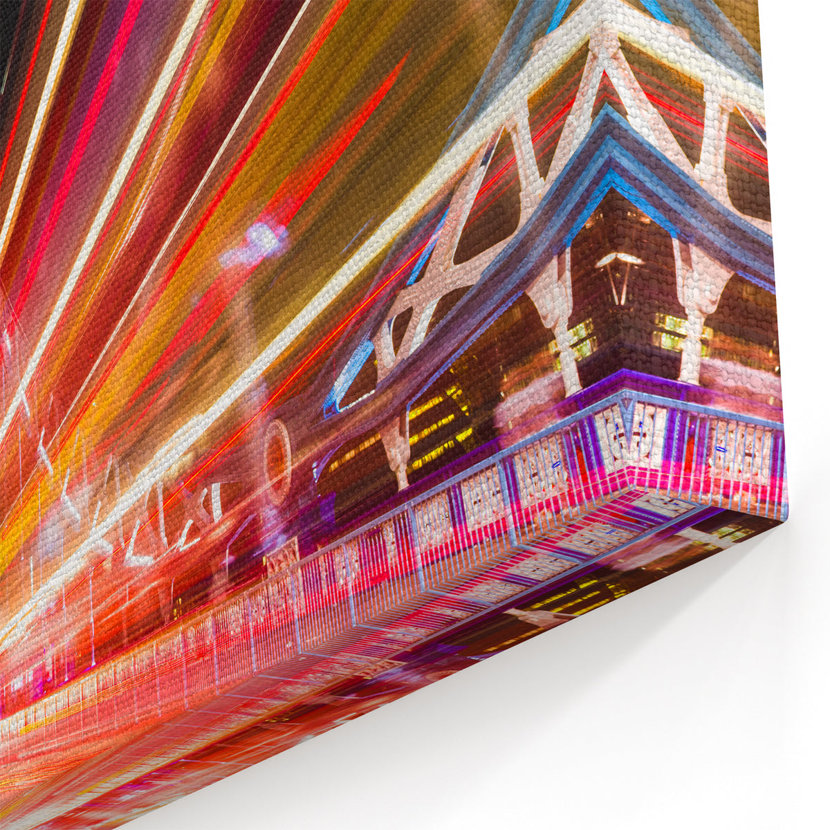London Skyline Art - Tower Bridge with Vibrant Light Trails Photography