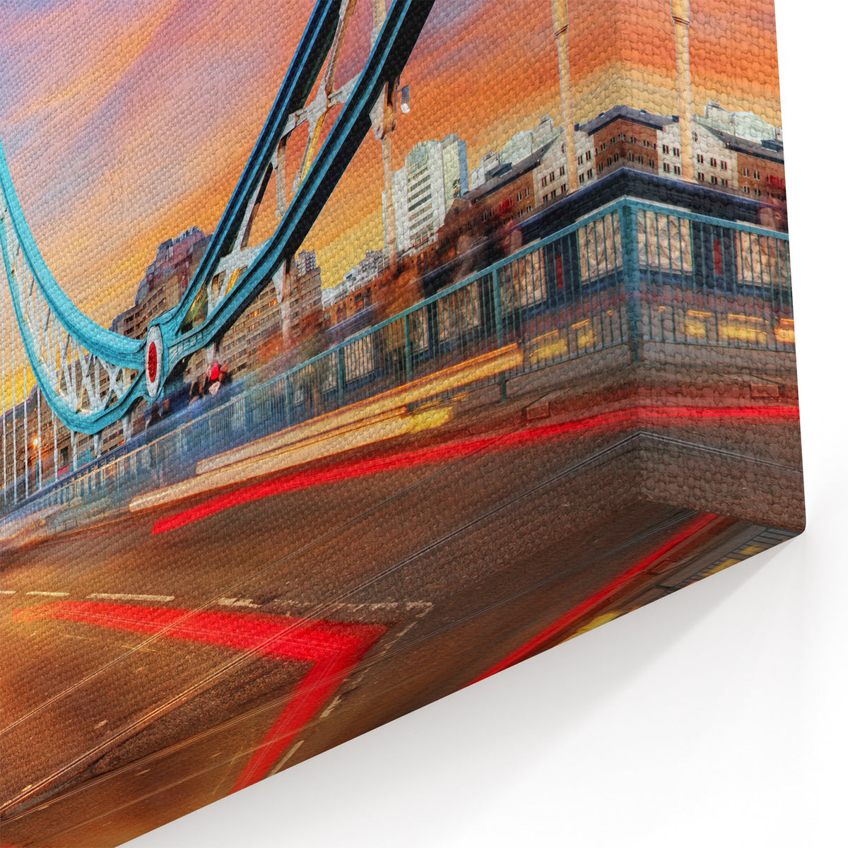 London Photography Art - Tower Bridge at Sunset with Vibrant Cityscape