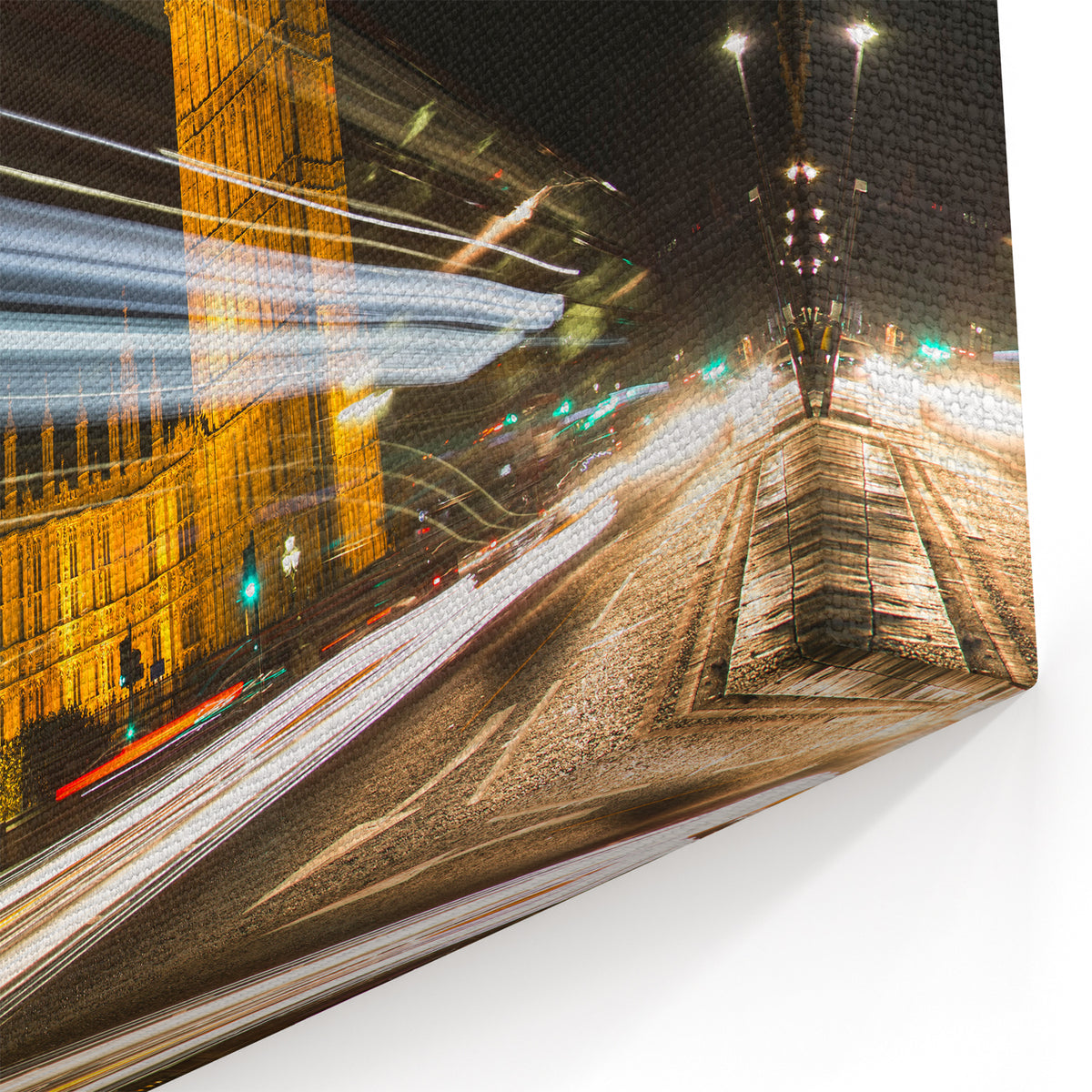 London Street Art Canvas - Big Ben Night Lights Photography Print