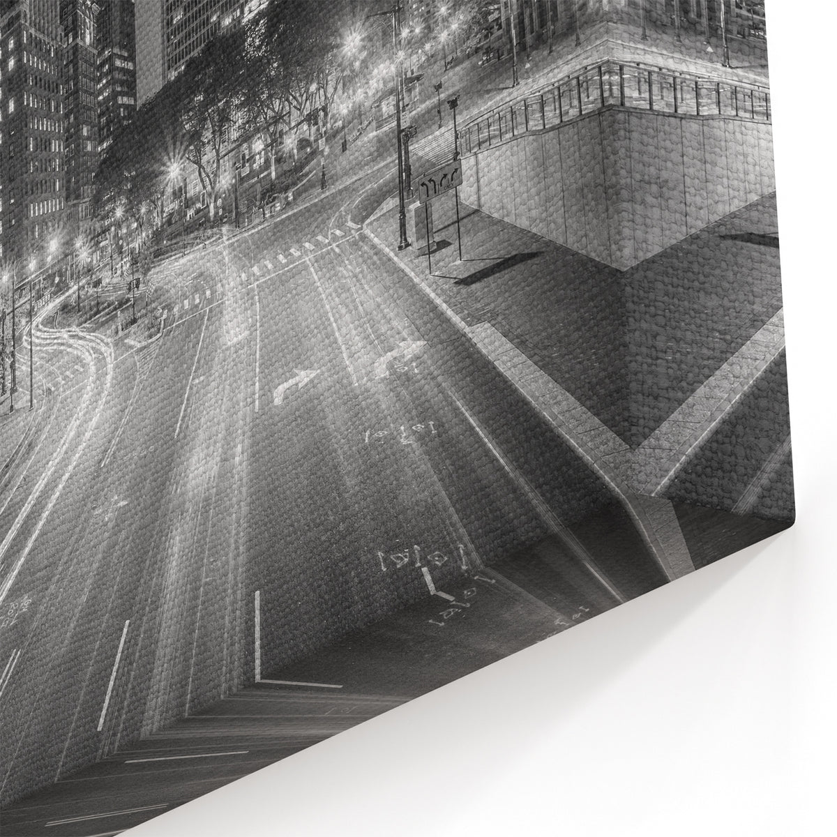 Connecticut Art Prints - Black and White Hartford Cityscape Night Photography