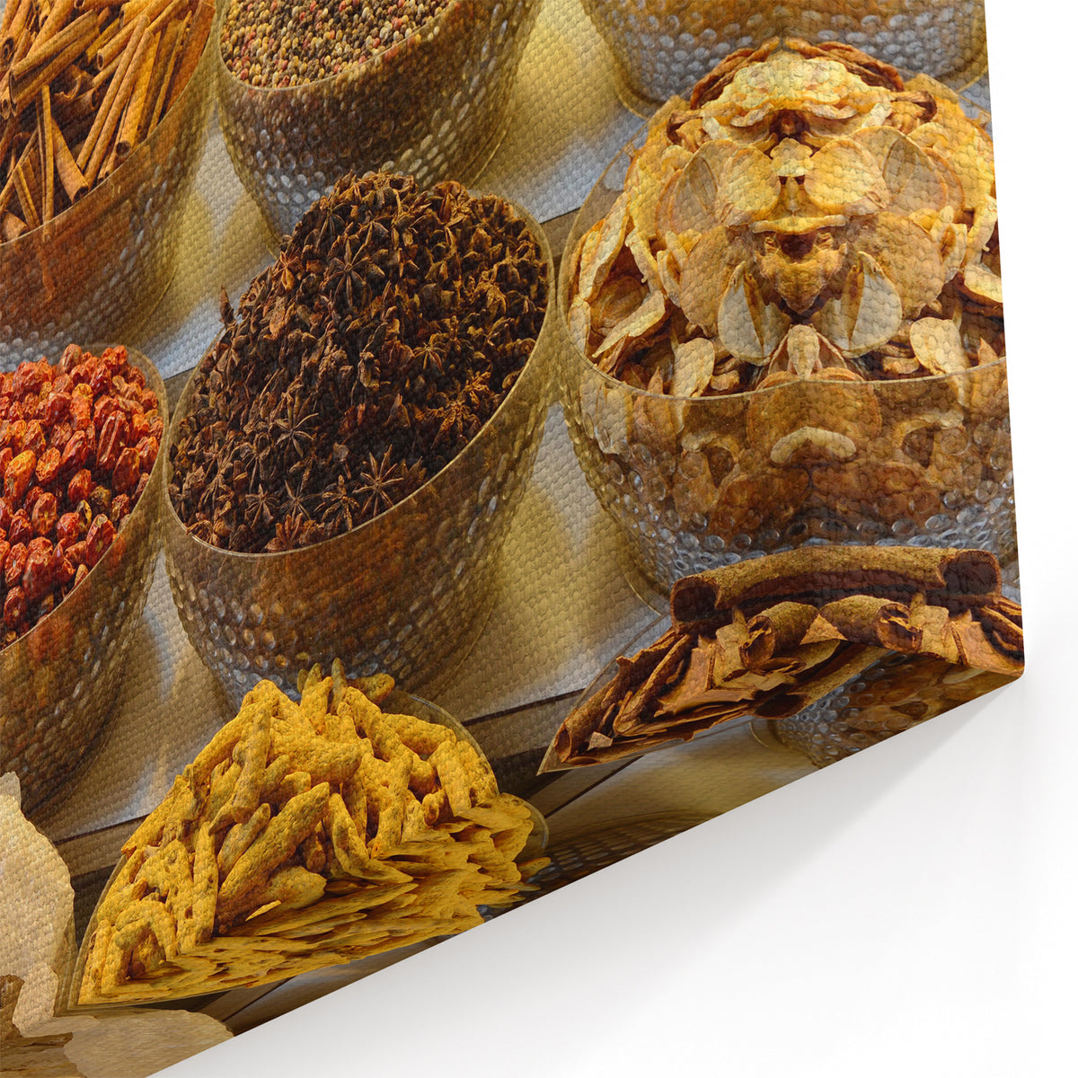 Vibrant Dubai Spice Market Art - Colorful Canvas Prints Featuring Exotic Spices