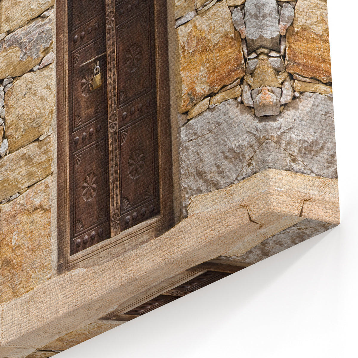 Traditional Middle Eastern Wall Art - Rustic Stone and Wooden Door Canvas Prints