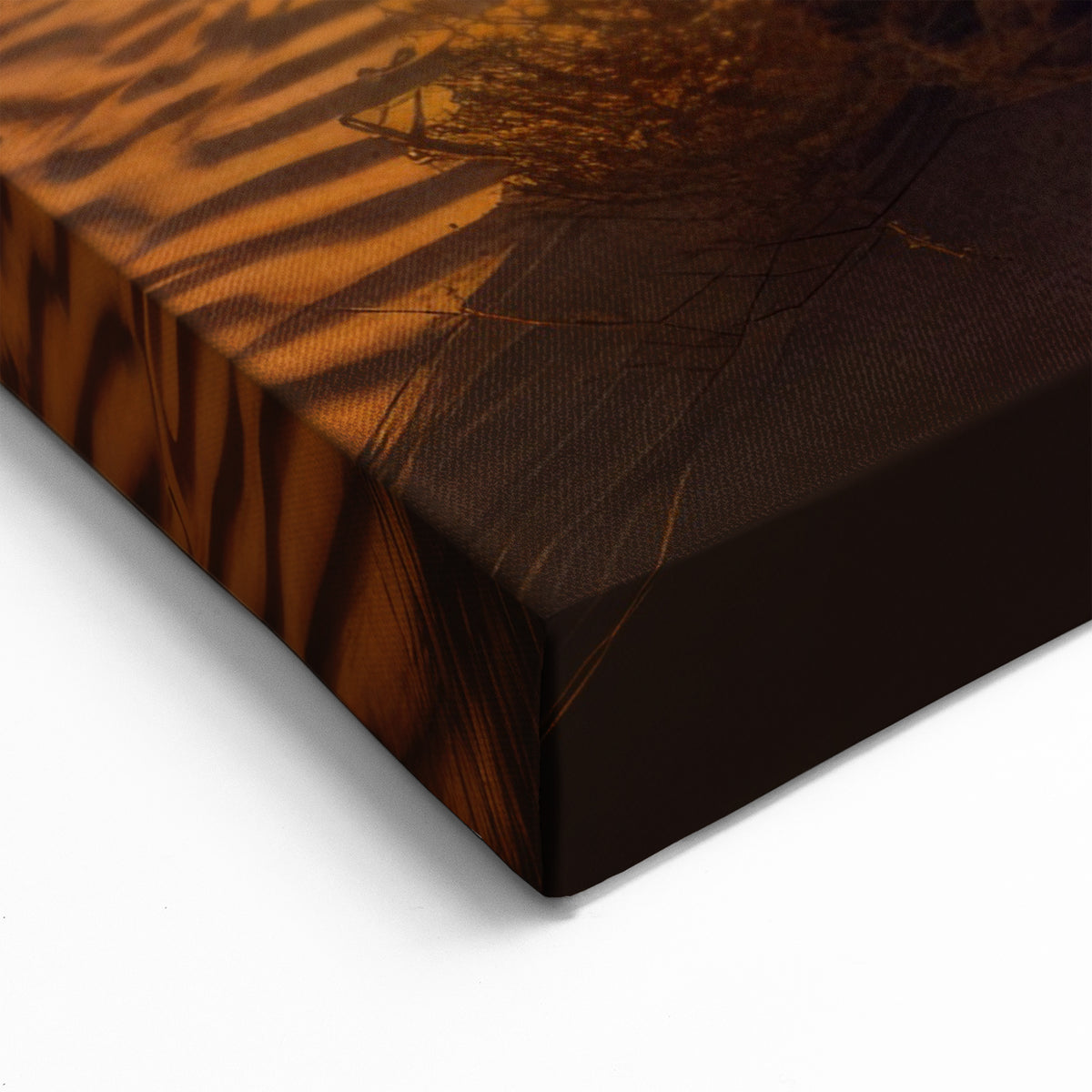Golden Desert Sunset Art - Captivating Canvas Prints Featuring Scenic Sand Dunes