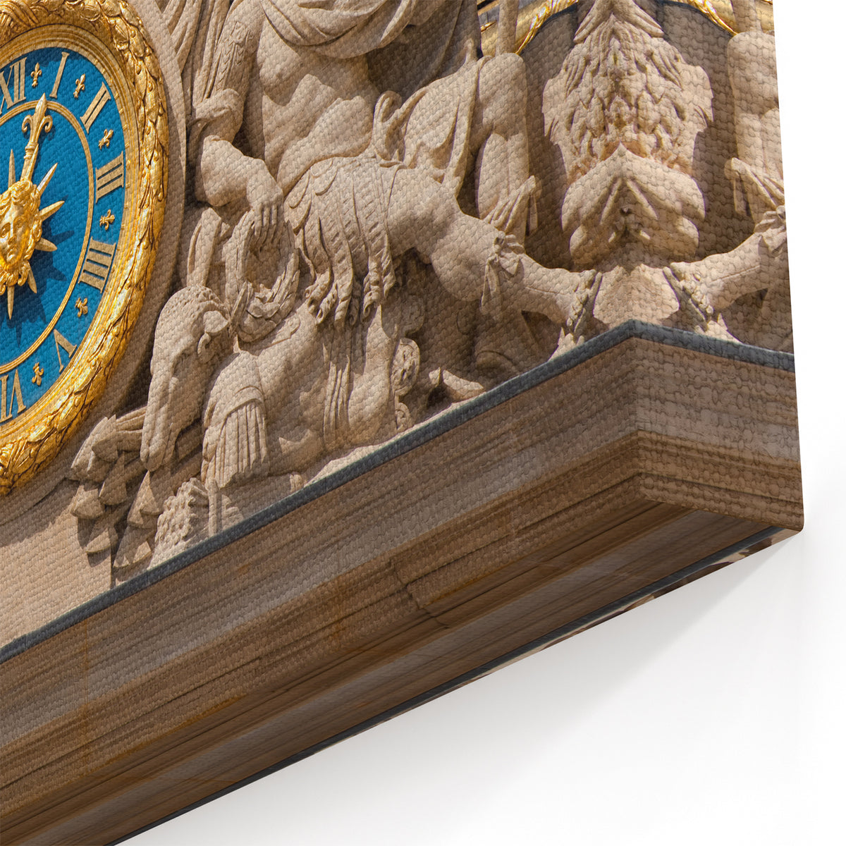 French Palace Wall Art – Versailles Clock and Sculpture Décor Print