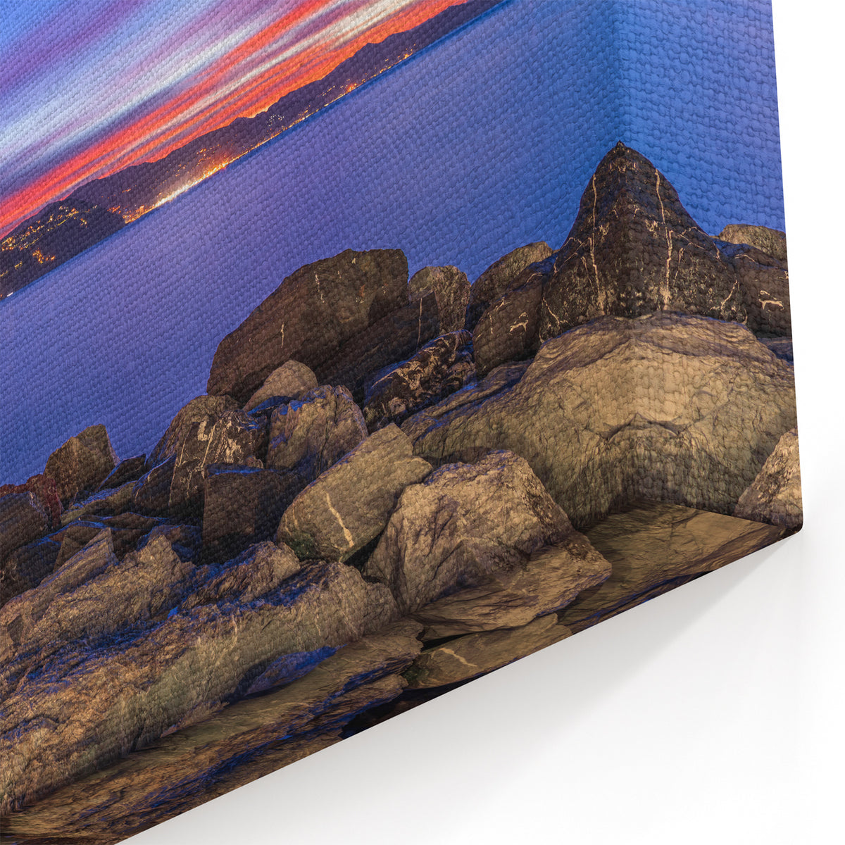 Italy Wall Decor - Scenic Portofino Sunset Canvas of Liguria Coastline
