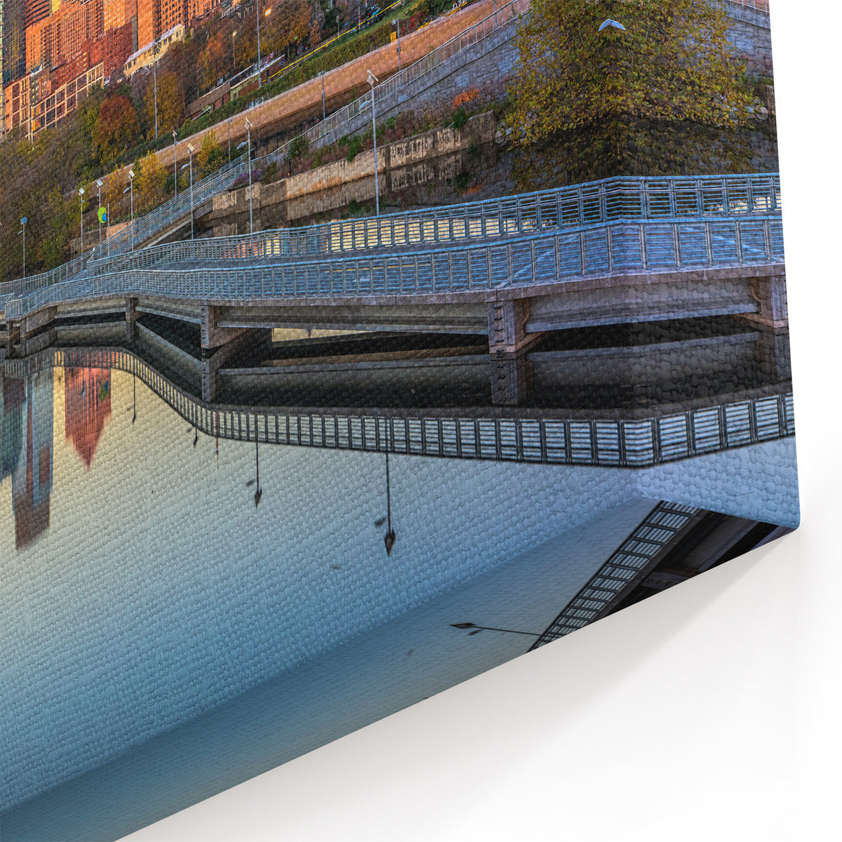 Framed Philadelphia Photography - Skyline and River at Sunset Art
