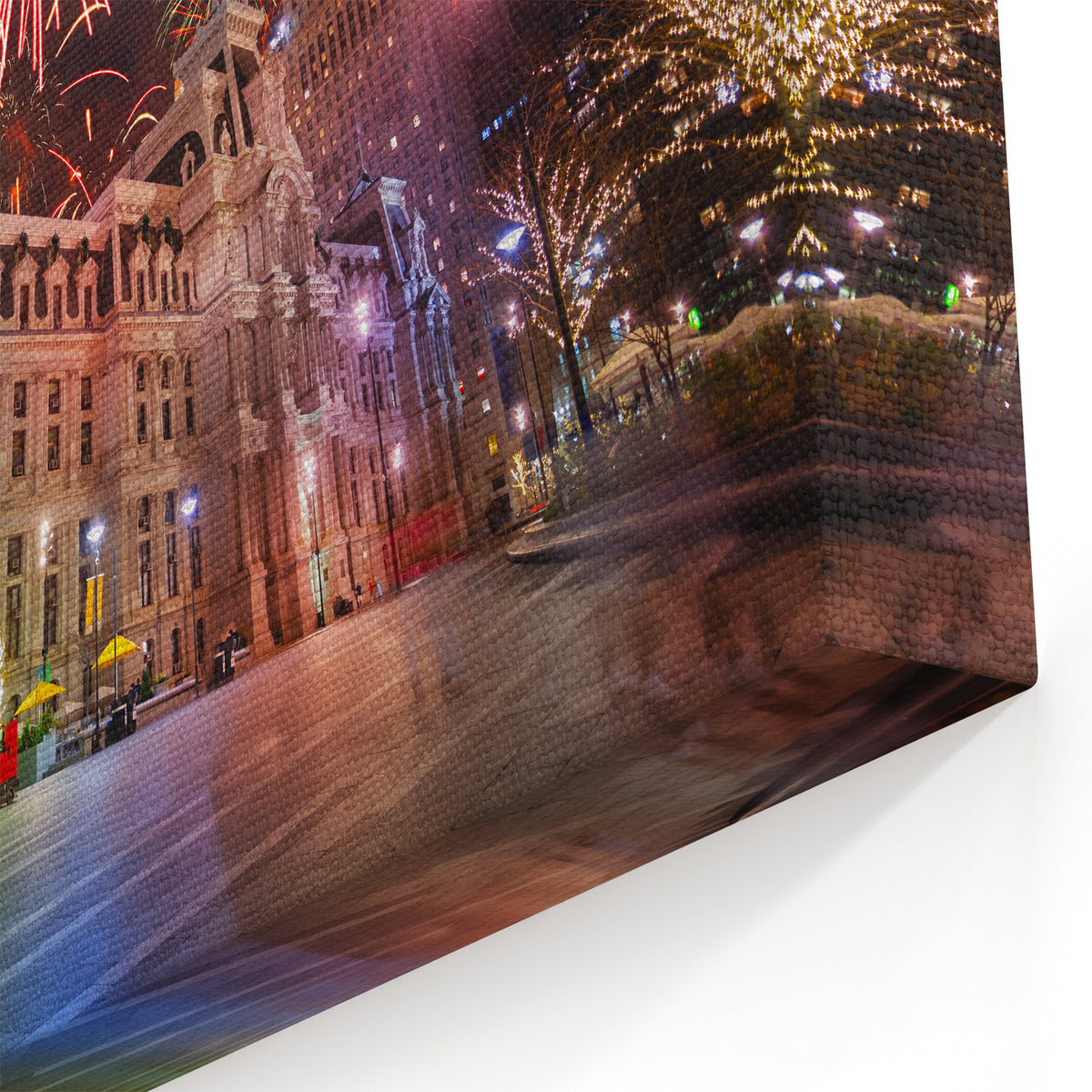 Framed Philadelphia Photography - City Hall Fireworks Celebration Art